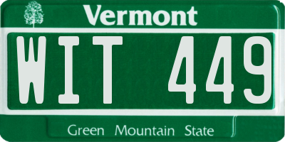 VT license plate WIT449