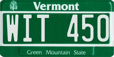 VT license plate WIT450