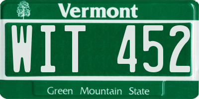 VT license plate WIT452