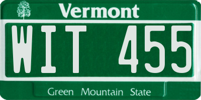 VT license plate WIT455