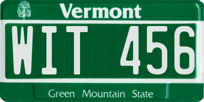 VT license plate WIT456