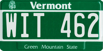 VT license plate WIT462