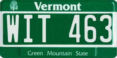 VT license plate WIT463