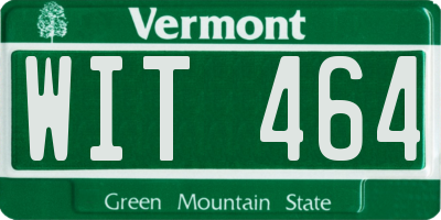 VT license plate WIT464