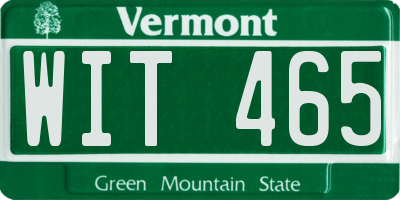 VT license plate WIT465