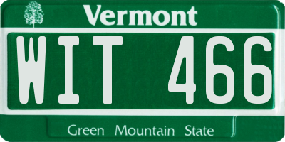 VT license plate WIT466
