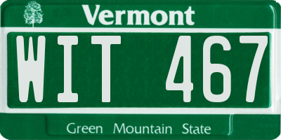 VT license plate WIT467