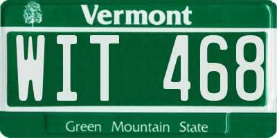 VT license plate WIT468