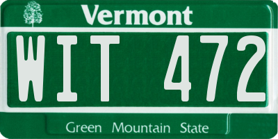 VT license plate WIT472