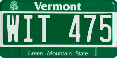 VT license plate WIT475