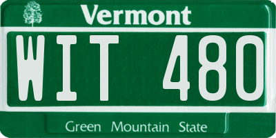 VT license plate WIT480