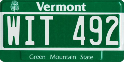 VT license plate WIT492