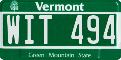 VT license plate WIT494