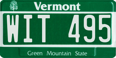 VT license plate WIT495