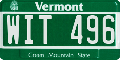 VT license plate WIT496