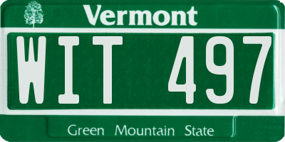 VT license plate WIT497