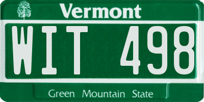 VT license plate WIT498