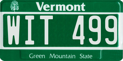 VT license plate WIT499
