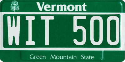VT license plate WIT500