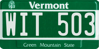 VT license plate WIT503