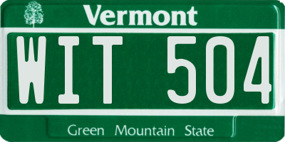 VT license plate WIT504