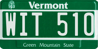 VT license plate WIT510