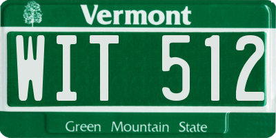 VT license plate WIT512