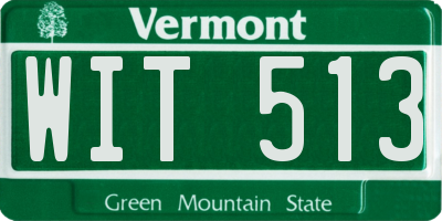 VT license plate WIT513