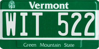VT license plate WIT522
