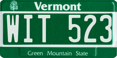 VT license plate WIT523