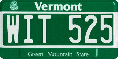 VT license plate WIT525