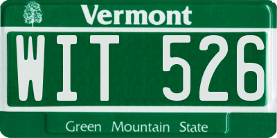 VT license plate WIT526