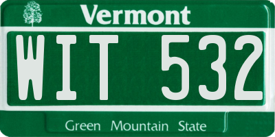 VT license plate WIT532