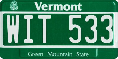VT license plate WIT533