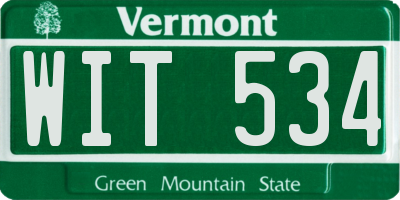 VT license plate WIT534