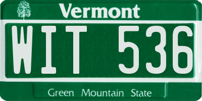 VT license plate WIT536
