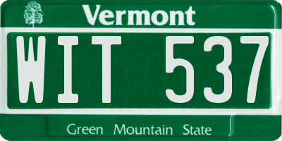 VT license plate WIT537