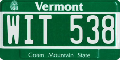 VT license plate WIT538