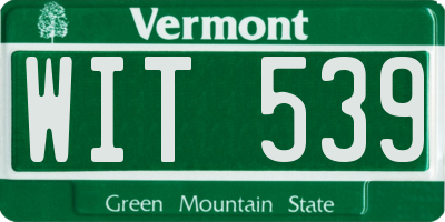 VT license plate WIT539