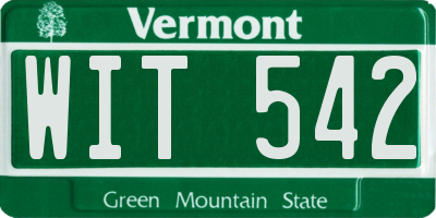 VT license plate WIT542