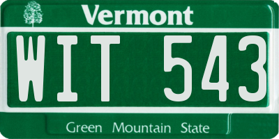 VT license plate WIT543