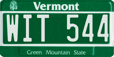 VT license plate WIT544
