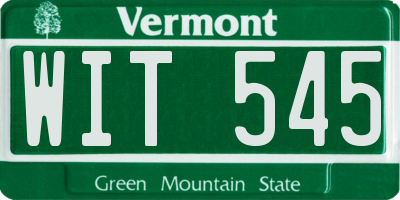 VT license plate WIT545