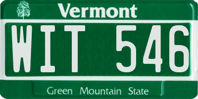 VT license plate WIT546