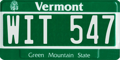 VT license plate WIT547