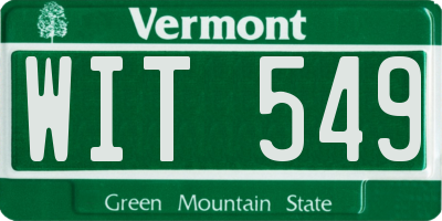 VT license plate WIT549