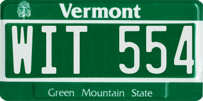VT license plate WIT554