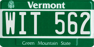 VT license plate WIT562