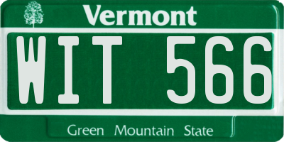 VT license plate WIT566