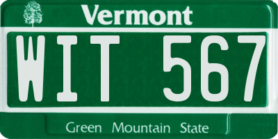 VT license plate WIT567